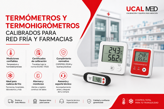 Termómetros y Termohigrómetros Calibrados para Red Fría y Farmacias