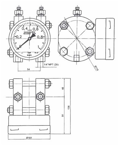 Manómetro Diferencial Celda DP – Modelo 4405 POD (Delta p mín. 0.6 kg/cm²)
