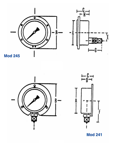 Manómetro Industrial Acero Inoxidable – Modelos 241 y 245